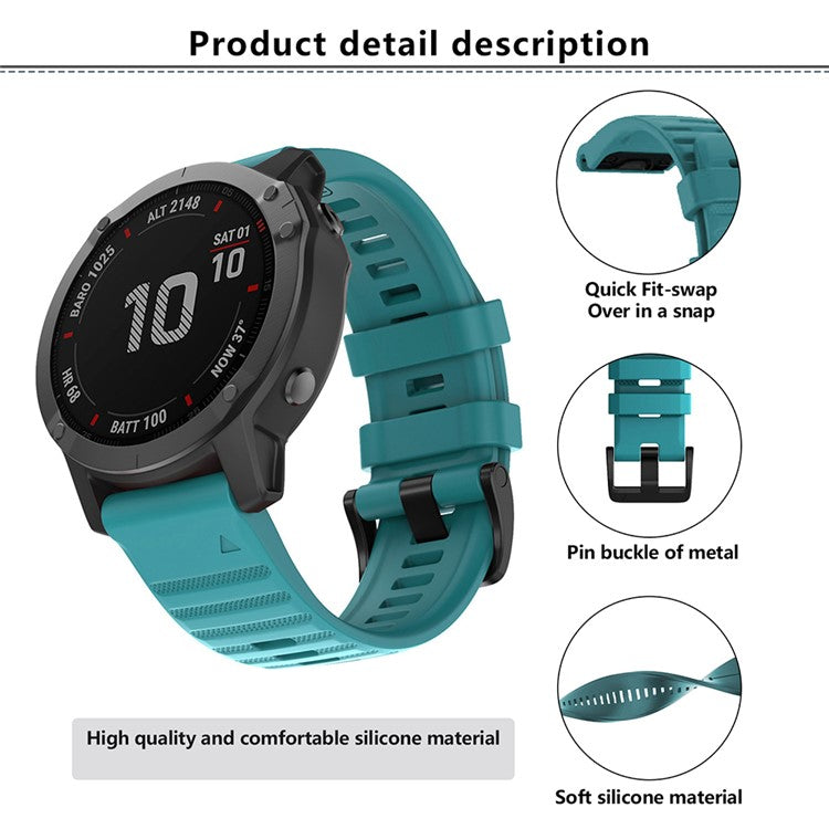 KALEBOL KLB-AWGJ-001 For Garmin Fenix 7 / 7 Pro 22mm Watch Band Concave Dot Silicone Strap - Green