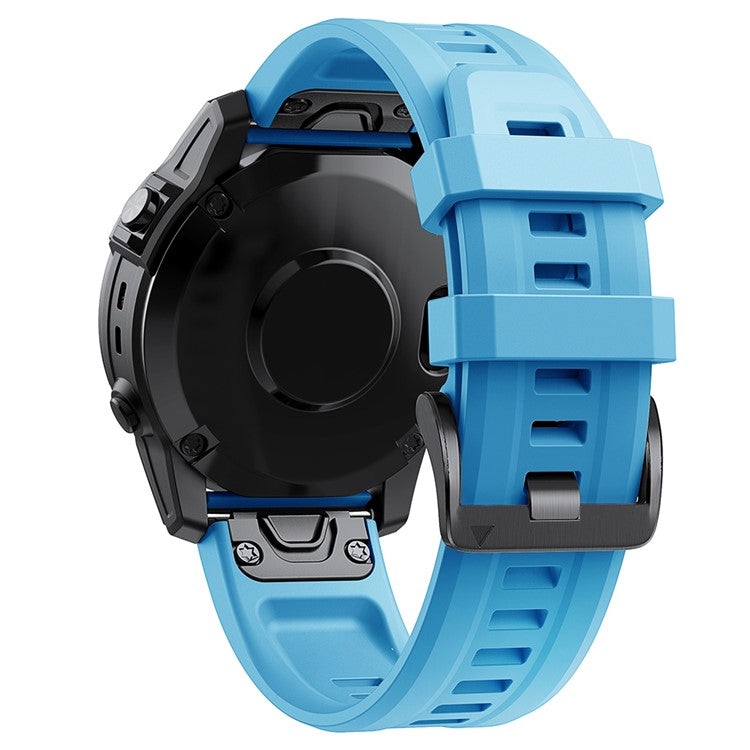 KALEBOL KLB-TXGJ-001 For Garmin Fenix 7S / 7S Pro 20mm Silicone Watch Strap Trapezoidal Holes - Sky Blue