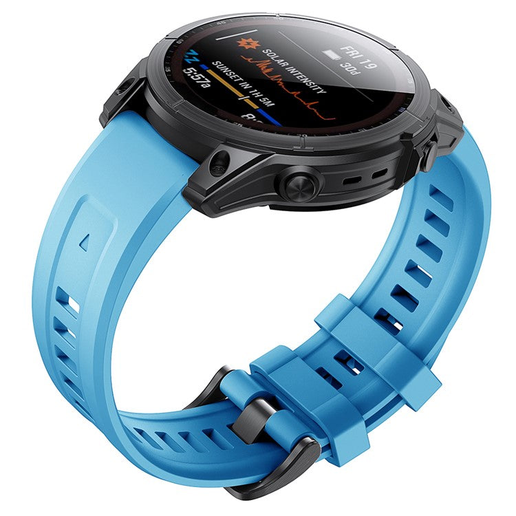 KALEBOL KLB-TXGJ-001 For Garmin Fenix 7S / 7S Pro 20mm Silicone Watch Strap Trapezoidal Holes - Sky Blue