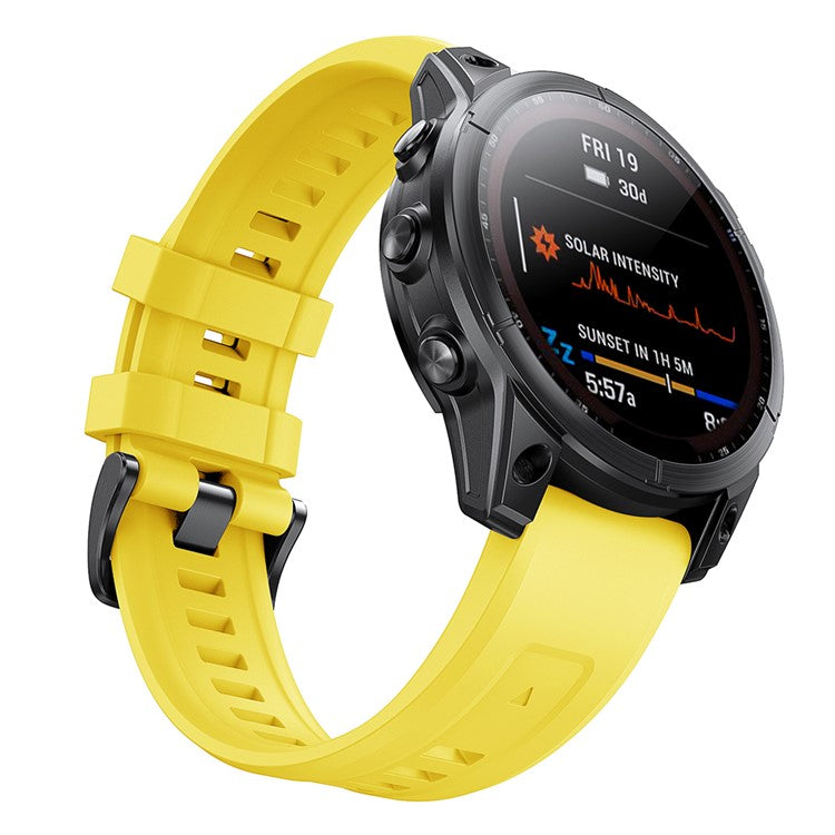 KALEBOL KLB-LWGJ-001 For Garmin Fenix 7  /  7 Pro Strap Replacement QuickFit 22mm Silicone Watch Band - Yellow
