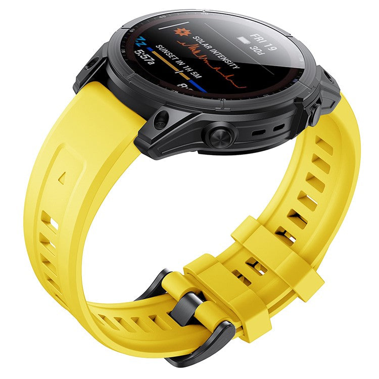 KALEBOL KLB-LWGJ-001 For Garmin Fenix 7  /  7 Pro Strap Replacement QuickFit 22mm Silicone Watch Band - Yellow