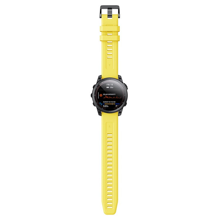KALEBOL KLB-LWGJ-001 For Garmin Fenix 7  /  7 Pro Strap Replacement QuickFit 22mm Silicone Watch Band - Yellow