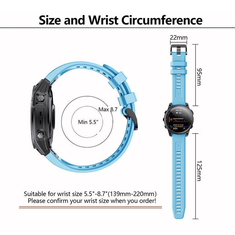 KALEBOL KLB-LWGJ-001 For Garmin Fenix 7  /  7 Pro Strap Replacement QuickFit 22mm Silicone Watch Band - Yellow