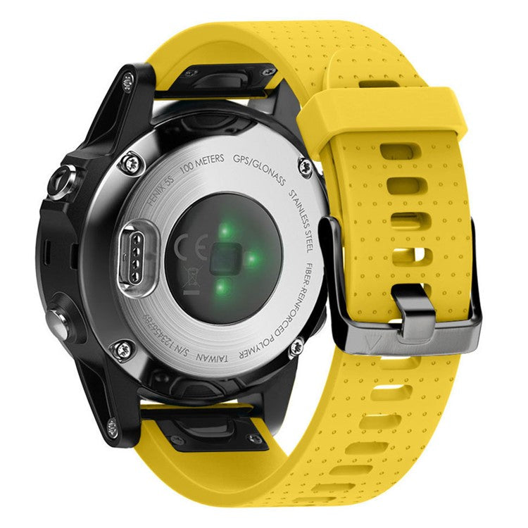 KALEBOL KLB-YDGJ-001 For Garmin Fenix 7S / Fenix 7S Pro Watch Strap 20mm Dot Texture Silicone Watchbands - Yellow