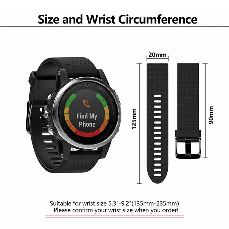 KALEBOL KLB-YDGJ-001 For Garmin Fenix 7S / Fenix 7S Pro Watch Strap 20mm Dot Texture Silicone Watchbands - Yellow