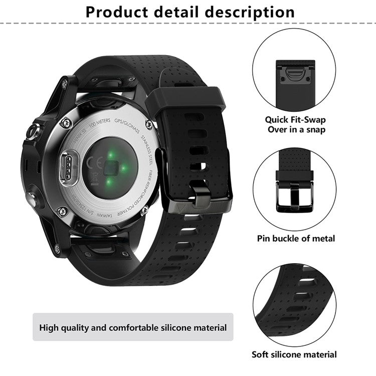 KALEBOL KLB-YDGJ-001 For Garmin Fenix 7S / Fenix 7S Pro Watch Strap 20mm Dot Texture Silicone Watchbands - Purple
