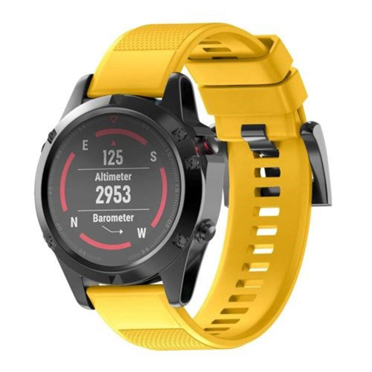 KALEBOL KLB-SJLWGJ-001 For Garmin Fenix 7X / Fenix 7X Pro Watch Band 26mm Triangular Diamond Pattern Silicone Strap - Yellow