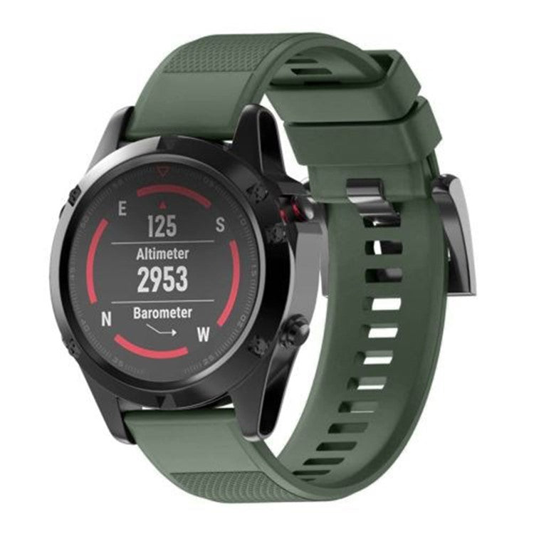 KALEBOL KLB-SJLWGJ-001 For Garmin Fenix 7X / Fenix 7X Pro Watch Band 26mm Triangular Diamond Pattern Silicone Strap - Army Green