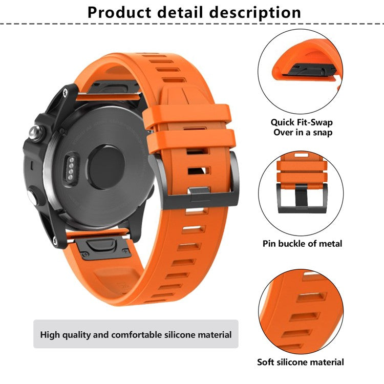 KALEBOL KLB-PWGJ-001 For Garmin Fenix 7X / 7X Pro Watch Band 26mm Silicone Watch Strap - Black