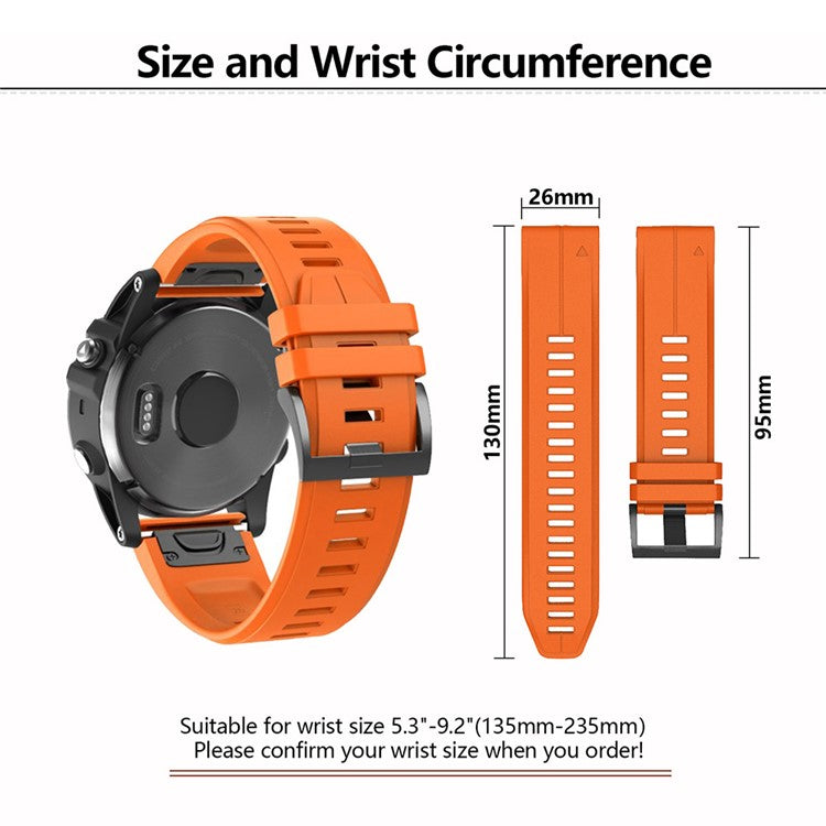 KALEBOL KLB-PWGJ-001 For Garmin Fenix 7X / 7X Pro Watch Band 26mm Silicone Watch Strap - Black