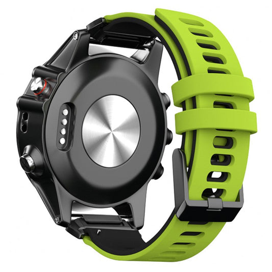 KALEBOL KLB-SSSCGJ-001 For Garmin Fenix 7  /  7 Pro Watch Bracelet QuickFit 22mm Strap with Dual Color Design - Lime+Black