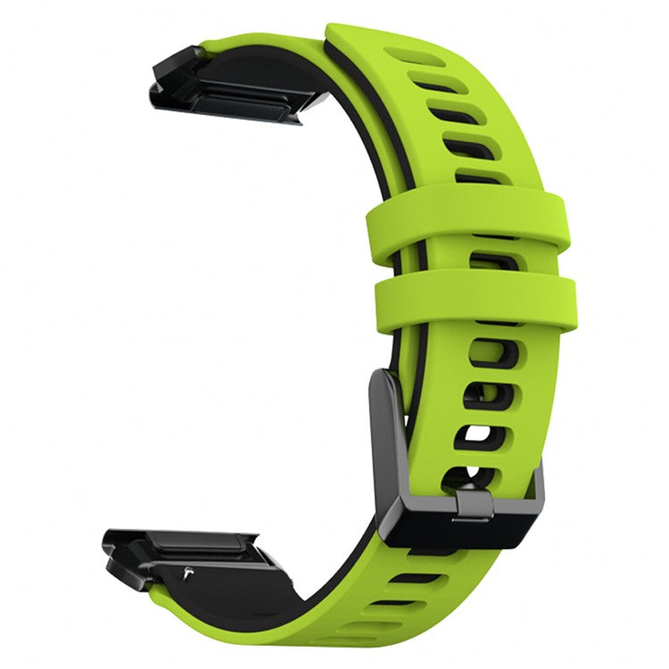 KALEBOL KLB-SSSCGJ-001 For Garmin Fenix 7  /  7 Pro Watch Bracelet QuickFit 22mm Strap with Dual Color Design - Lime+Black