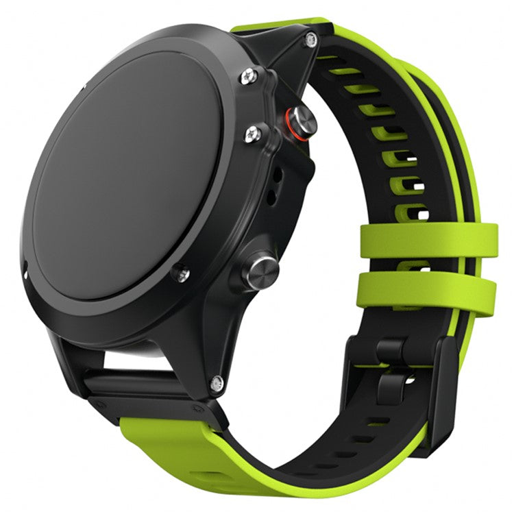 KALEBOL KLB-SSSCGJ-001 For Garmin Fenix 7  /  7 Pro Watch Bracelet QuickFit 22mm Strap with Dual Color Design - Lime+Black