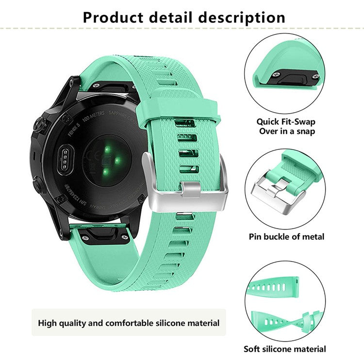KALEBOL KLB-LWGJ-001 For Garmin Fenix 7  /  7 Pro Watch Bracelet QuickFit 22mm Strap with Grid Texture - White