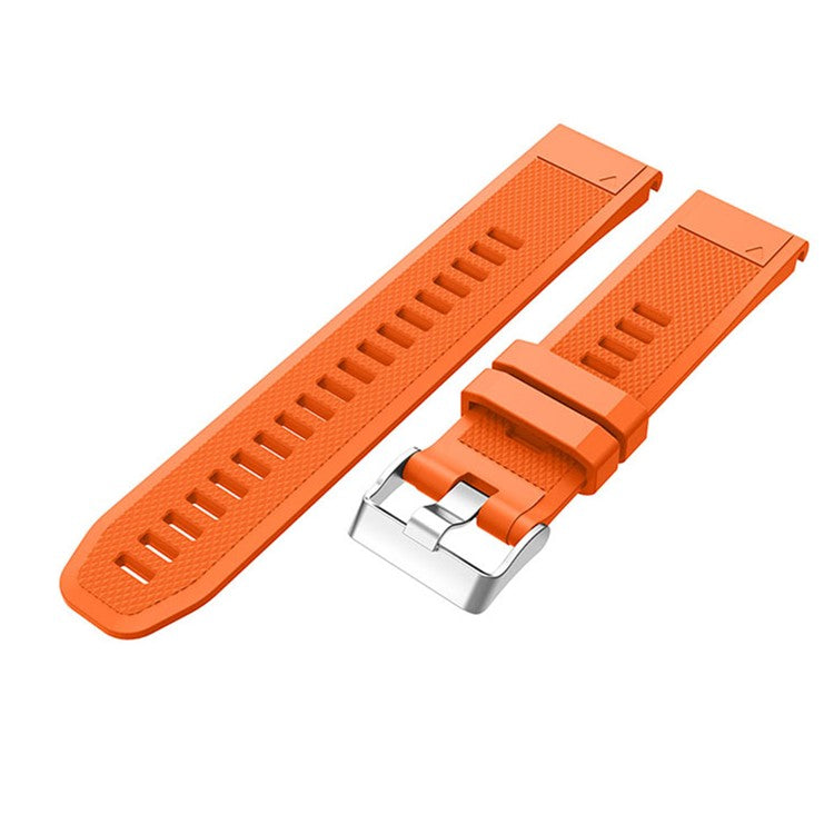 KALEBOL KLB-LWGJ-001 For Garmin Fenix 7  /  7 Pro Watch Bracelet QuickFit 22mm Strap with Grid Texture - Orange