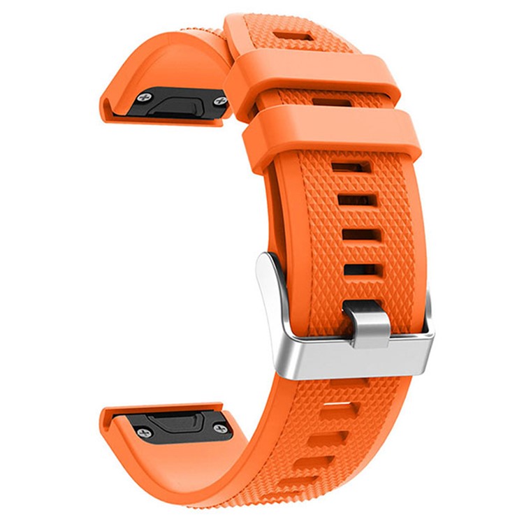KALEBOL KLB-LWGJ-001 For Garmin Fenix 7  /  7 Pro Watch Bracelet QuickFit 22mm Strap with Grid Texture - Orange