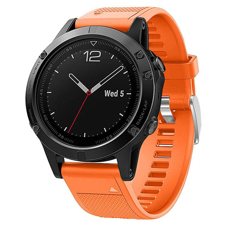 KALEBOL KLB-LWGJ-001 For Garmin Fenix 7  /  7 Pro Watch Bracelet QuickFit 22mm Strap with Grid Texture - Orange