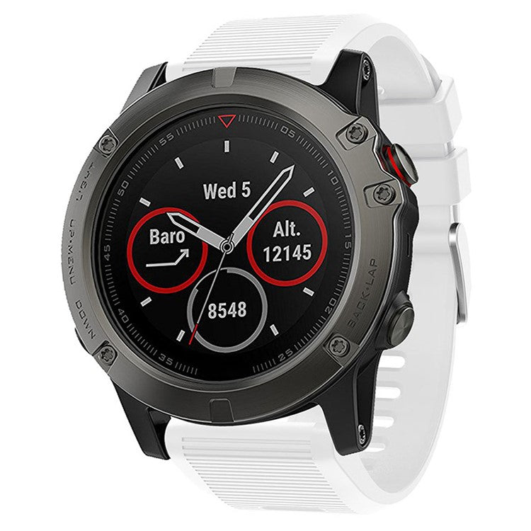 KALEBO LKLB-HWGJ-001 For Garmin Fenix 6X / Fenix 7X / Instinct 2X Smart Watch Band QuickFit 26mm Silicone Strap - White