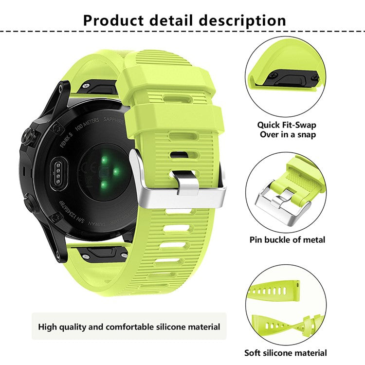 KALEBO LKLB-HWGJ-001 For Garmin Fenix 6X / Fenix 7X / Instinct 2X Smart Watch Band QuickFit 26mm Silicone Strap - White