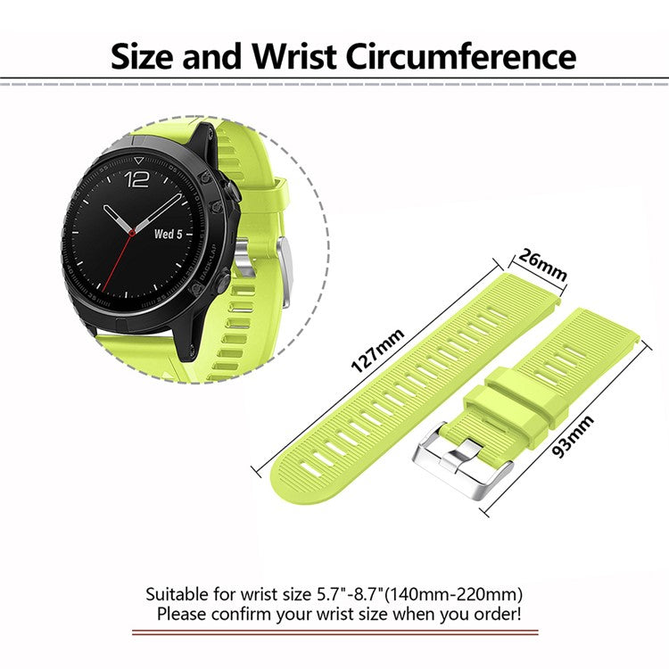 KALEBO LKLB-HWGJ-001 For Garmin Fenix 6X / Fenix 7X / Instinct 2X Smart Watch Band QuickFit 26mm Silicone Strap - White