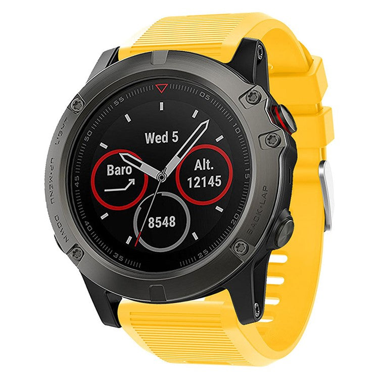 KALEBO LKLB-HWGJ-001 For Garmin Fenix 6X / Fenix 7X / Instinct 2X Smart Watch Band QuickFit 26mm Silicone Strap - Yellow