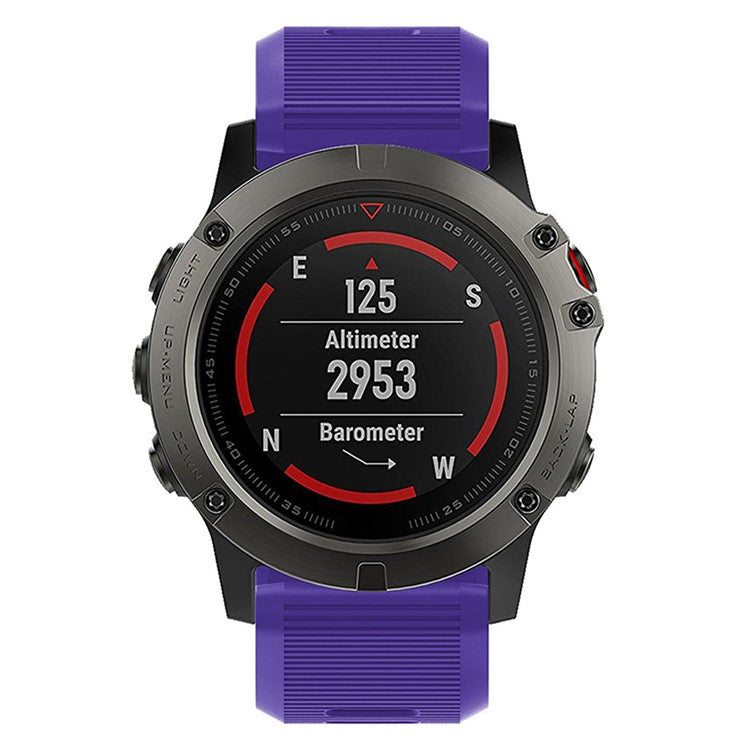 KALEBO LKLB-HWGJ-001 For Garmin Fenix 6X / Fenix 7X / Instinct 2X Smart Watch Band QuickFit 26mm Silicone Strap - Purple