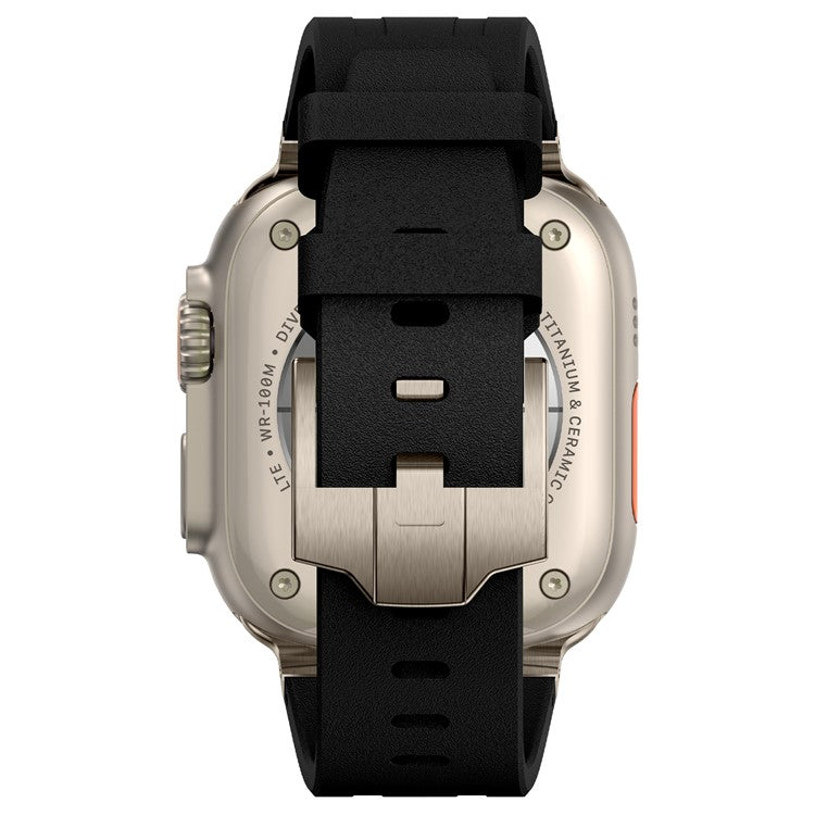 KALEBOL For Apple Watch 10 46mm / Ultra 2 / Ultra 49mm / 9 8 7 45mm / SE (2023) SE (2022) SE 6 5 4 44mm / 3 2 1 42mm Silicone Band - Titanium+Black