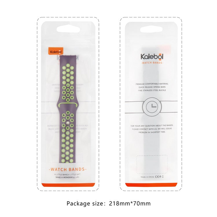 KALEBOL Size S / M Strap For Apple Watch Series 10 42mm / 9 8 7 41mm / SE (2023) SE (2022) SE 6 5 4 40mm / 3 2 1 38mm Silicone Watch Band - Olive Green+Black