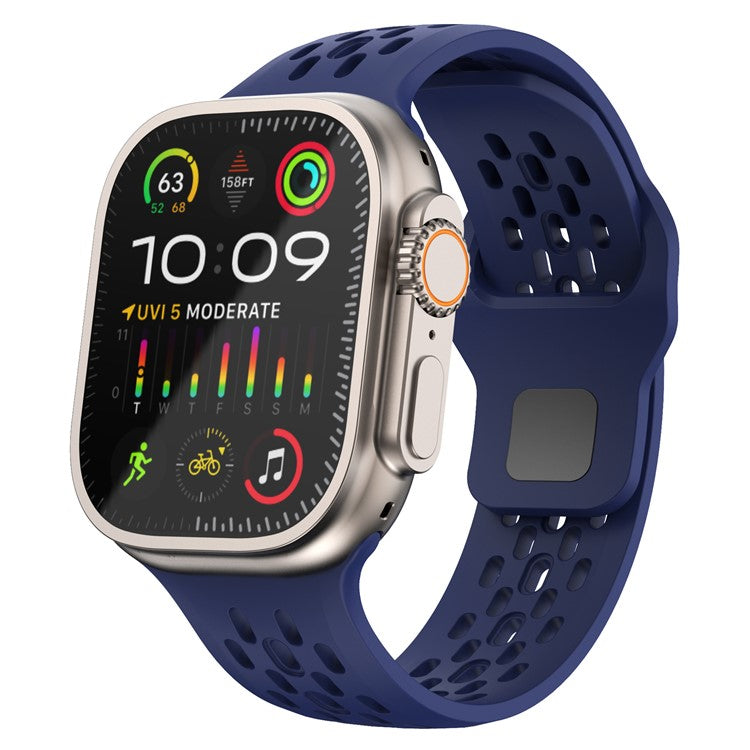 KALEBOL For Apple Watch 10 46mm / Ultra 2 / Ultra 49mm / 9 8 7 45mm / SE (2023) SE (2022) SE 6 5 4 44mm / 3 2 1 42mm Fluorubber Watch Band - Midnight Blue