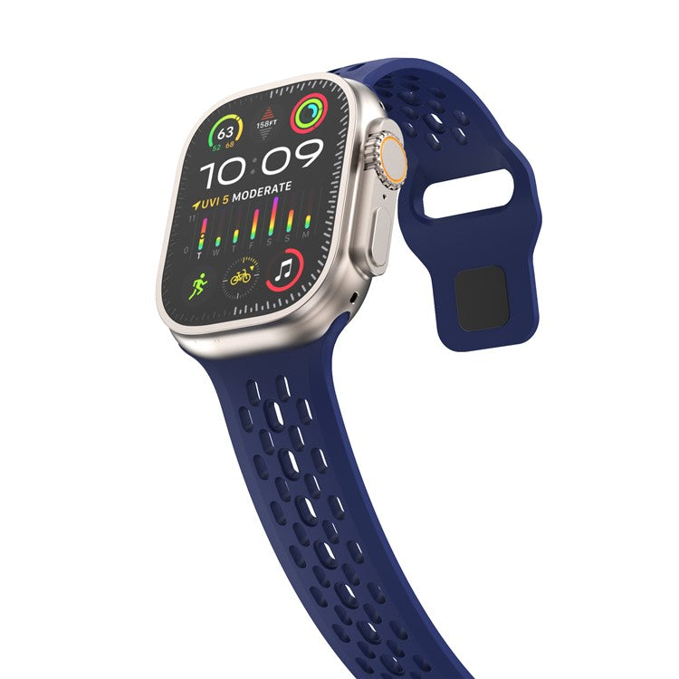 KALEBOL For Apple Watch 10 46mm / Ultra 2 / Ultra 49mm / 9 8 7 45mm / SE (2023) SE (2022) SE 6 5 4 44mm / 3 2 1 42mm Fluorubber Watch Band - Midnight Blue