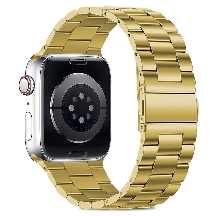KALEBOL For Apple Watch 10 46mm / Ultra 2 / Ultra 49mm / 9 8 7 45mm / SE (2023) SE (2022) SE 6 5 4 44mm / 3 2 1 42mm Stainless Steel Strap - Gold