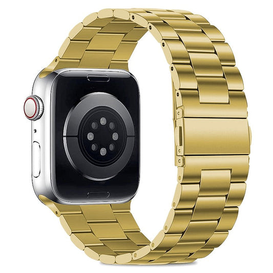 KALEBOL For Apple Watch 10 46mm / Ultra 2 / Ultra 49mm / 9 8 7 45mm / SE (2023) SE (2022) SE 6 5 4 44mm / 3 2 1 42mm Stainless Steel Strap - Gold