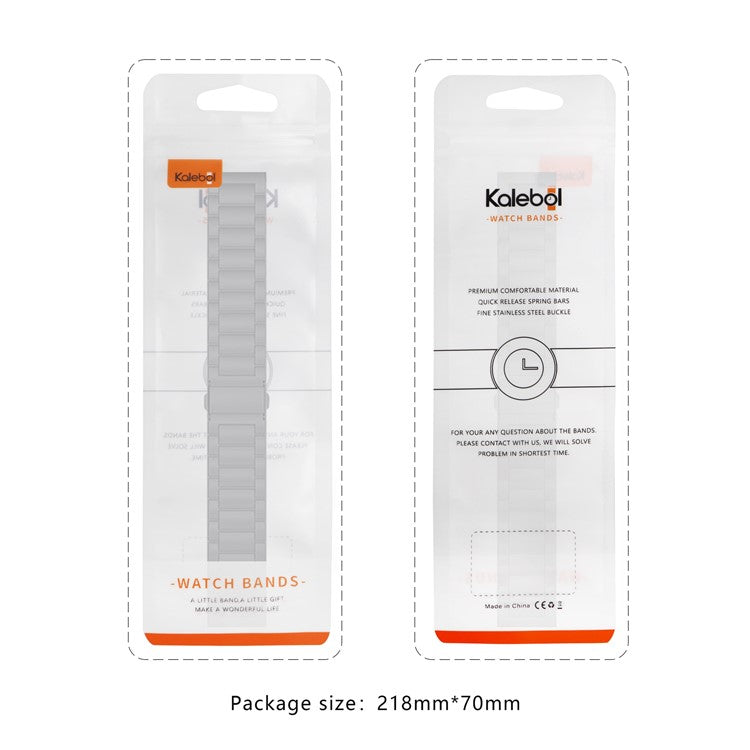 KALEBOL Watch Band For Apple Watch Series 10 42mm / 9 8 7 41mm / 6 5 4 SE (2022) SE (2023) SE 40mm / 3 2 1 38mm Stainless Steel Strap - Silver+Gold
