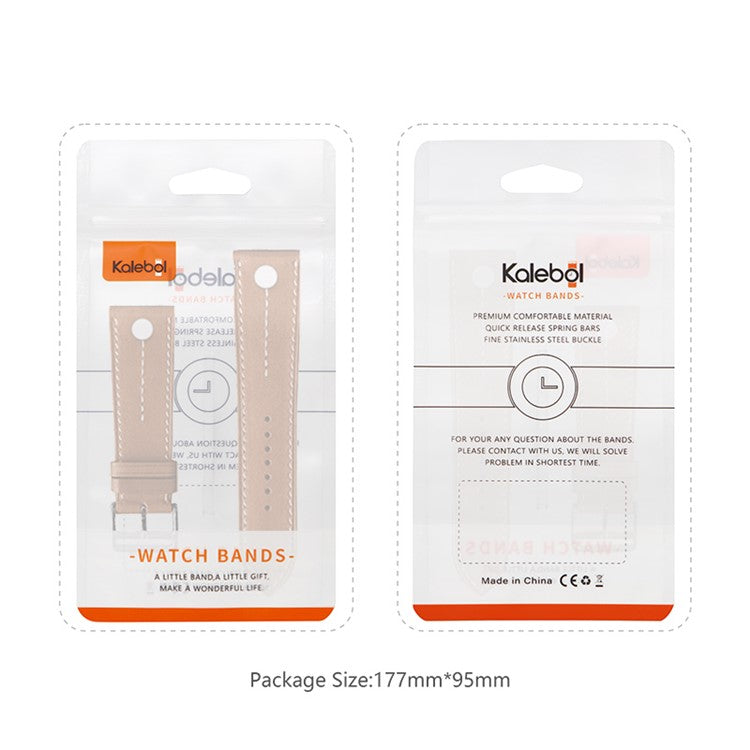 KALEBOL For Apple Watch 10 46mm / Ultra 2 / Ultra 49mm / 9 8 7 45mm / SE (2023) SE (2022) SE 6 5 4 44mm / 3 2 1 42mm Genuine Cow Leather Watch Strap - Black