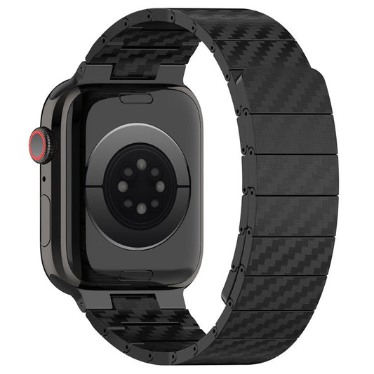 KALEBOL KLB-XWCX-001 Magnetic PC Watch Band For Apple Watch Series 10 42mm / 9 8 7 41mm / SE (2023) SE (2022) SE 6 5 4 40mm / 3 2 1 38mm - Black