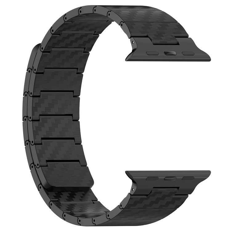 KALEBOL KLB-XWCX-001 Magnetic PC Watch Band For Apple Watch Series 10 42mm / 9 8 7 41mm / SE (2023) SE (2022) SE 6 5 4 40mm / 3 2 1 38mm - Black