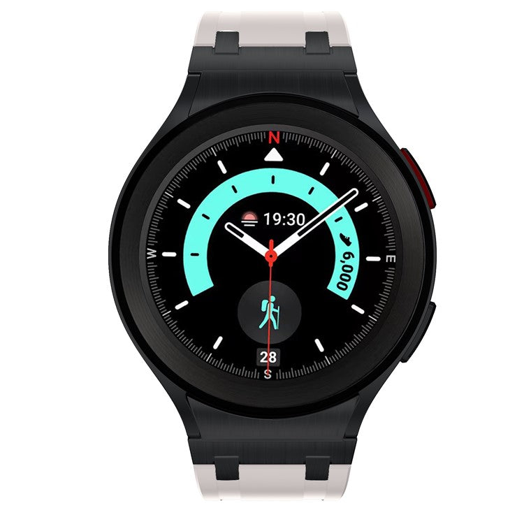 KALEBOL KLB-CXGJ-001 For Samsung Galaxy Watch5 40mm / Galaxy Watch6 Classic 43mm Silicone Watch Strap - Black+Starlight