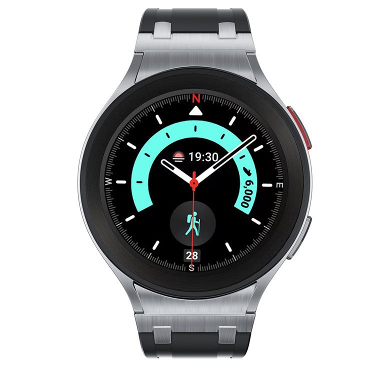 KALEBOL KLB-CXGJ-001 For Samsung Galaxy Watch5 40mm / Galaxy Watch6 Classic 43mm Silicone Watch Strap - Silver+Black