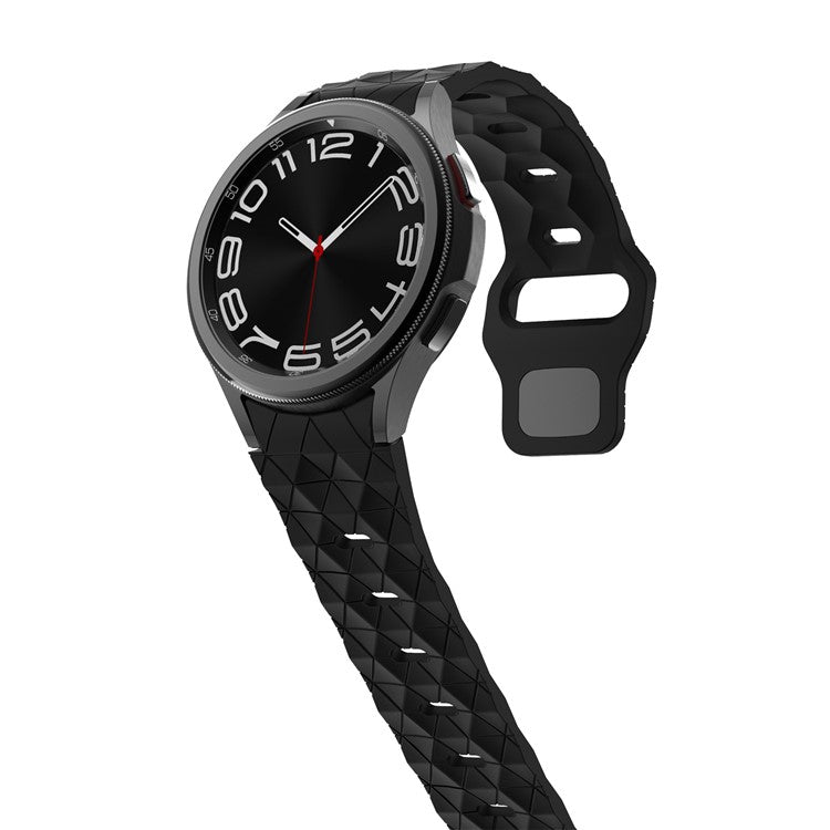 KALEBOL KLB-ZQWFKGJ-001 For Samsung Galaxy Watch FE 40mm / Watch 4 / 5 / 6 Football Pattern Silicone Watch Strap Band - Black