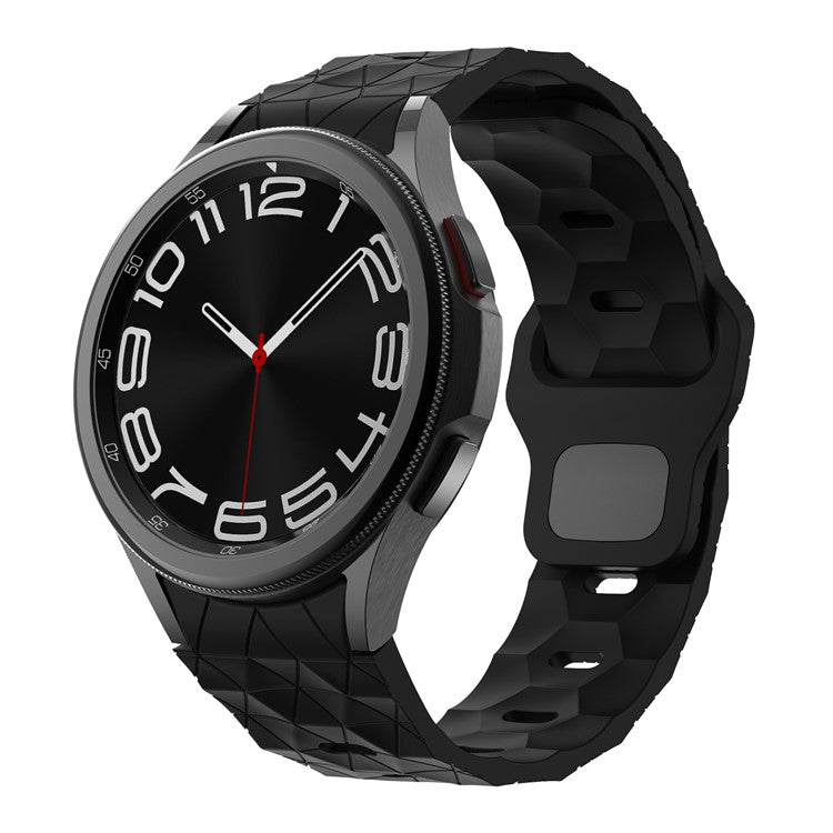KALEBOL KLB-ZQWFKGJ-001 For Samsung Galaxy Watch FE 40mm / Watch 4 / 5 / 6 Football Pattern Silicone Watch Strap Band - Black