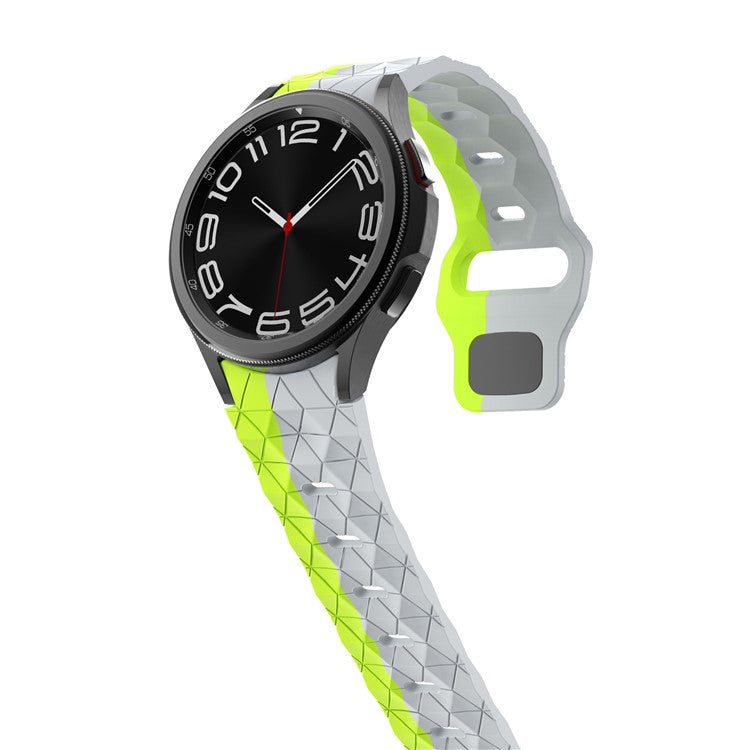 KALEBOL KLB-ZQWFKGJ-001 For Samsung Galaxy Watch FE 40mm / Watch 4 / 5 / 6 Football Pattern Silicone Watch Strap Band - Grey Green