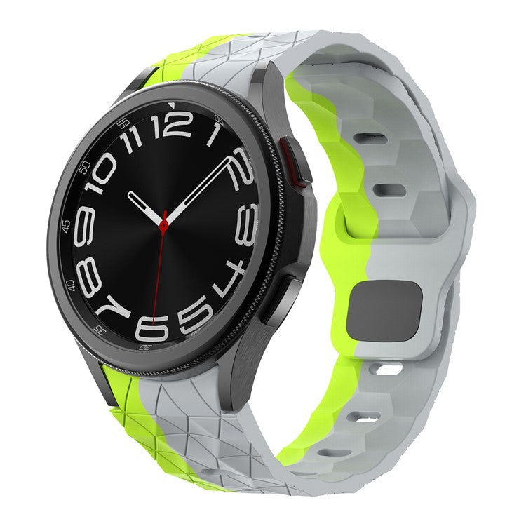 KALEBOL KLB-ZQWFKGJ-001 For Samsung Galaxy Watch FE 40mm / Watch 4 / 5 / 6 Football Pattern Silicone Watch Strap Band - Grey Green