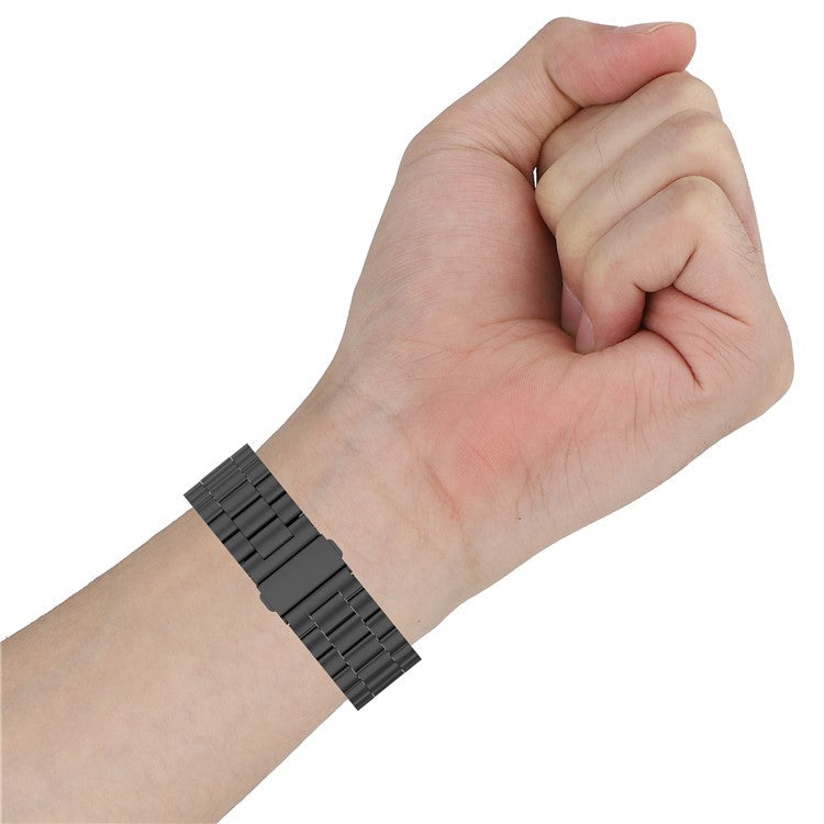 KALEBOL KLB-SZBXG-001 For Fitbit Charge 5 Watchband 3-Bead Stainless Steel Strap - Rose Gold
