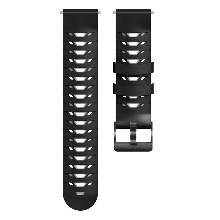 KALEBOL KLB-SSTXGJ-001 For Samsung Galaxy Watch3 45mm / Huawei Watch Ultimate Trapezoidal Silicone 22mm Watch Band - Black+Grey