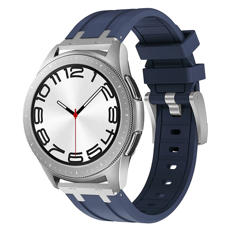 KALEBOL KLB-YTGJ-001 for Samsung Galaxy Watch3 45mm / Huawei Watch Ultimate / Watch GT 3 SE Liquid Silicone Watch Band - Silver+Blue