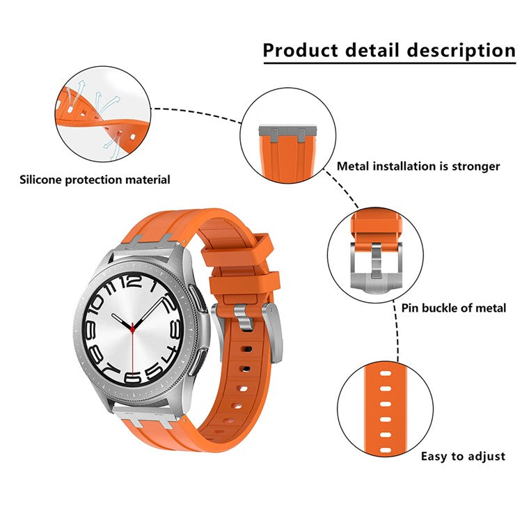 KALEBOL KLB-YTGJ-001 for Samsung Galaxy Watch3 45mm / Huawei Watch Ultimate / Watch GT 3 SE Liquid Silicone Watch Band - Silver+Blue