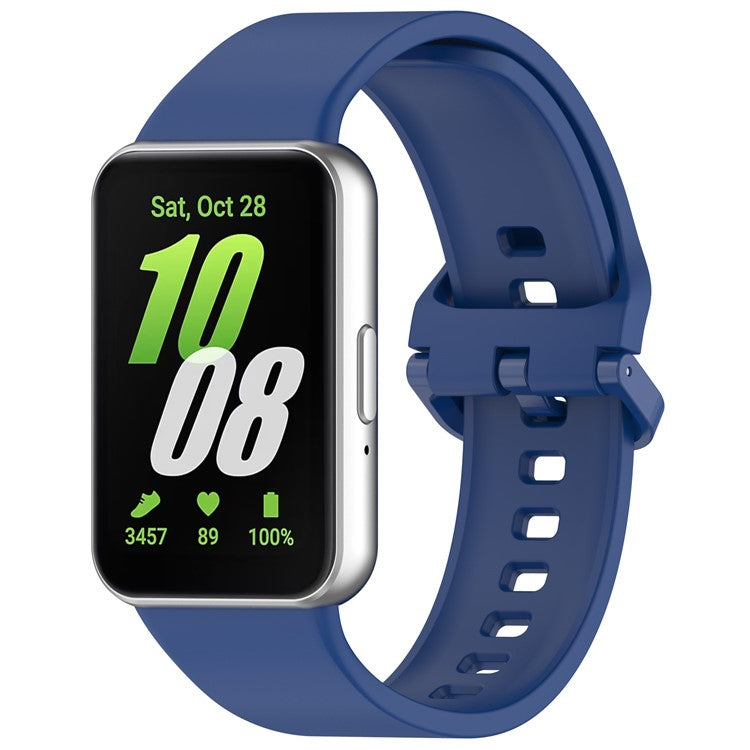 For Samsung Galaxy Fit3 Flexible Watch Strap Silicone Band Wrist Bracelet - Dark Blue