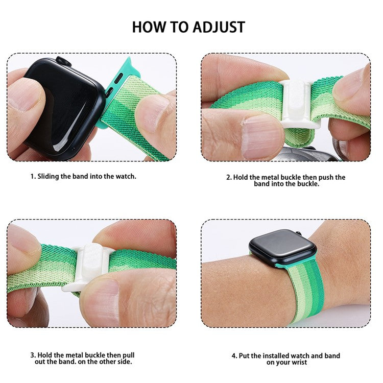 Watch Band For Apple Watch Series 10 42mm / 9 8 7 41mm / SE (2023) SE (2022) SE 6 5 4 40mm / 3 2 1 38mm Elastic Nylon Strap - Plaid Brown