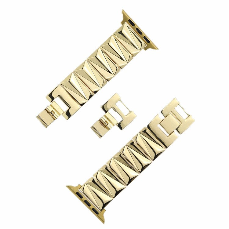 For Apple Watch 10 46mm / Ultra 2 / Ultra 49mm / 9 8 7 45mm / SE (2023) SE (2022) SE 6 5 4 44mm / 3 2 1 42mm Aluminium Alloy Watch Band  - Gold
