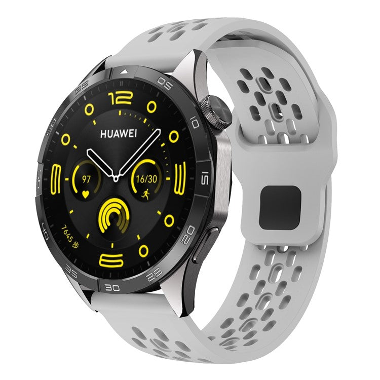 For Garmin vivoactive 5 / Venu 2 Plus Silicone Watch Band 20mm Hollow Adjustable Strap - Light Grey